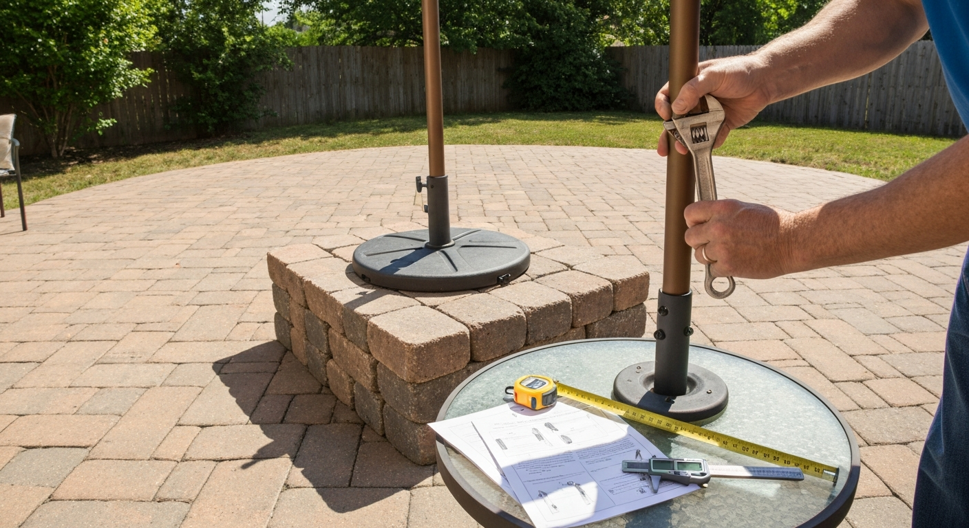 how to make patio umbrella taller