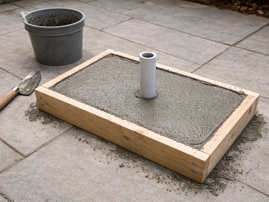how to make patio umbrella base