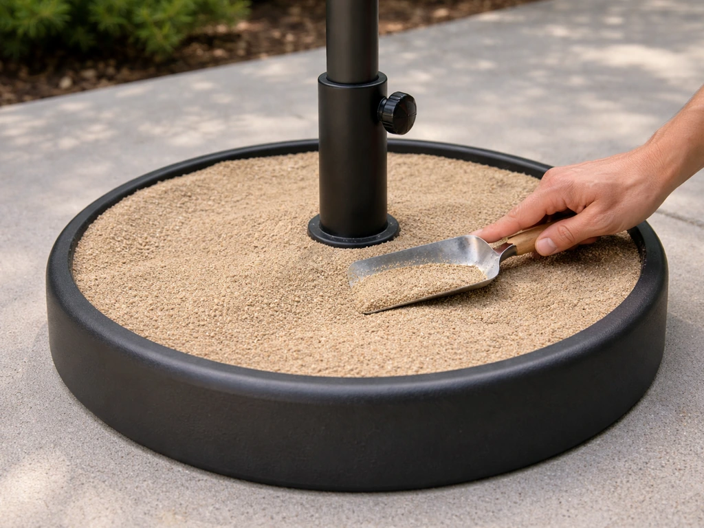 How to Fill a Patio Umbrella Base With Sand